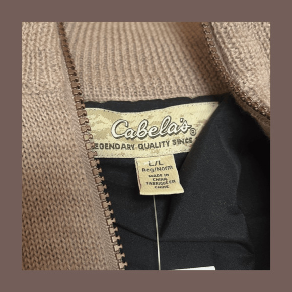 Cabela’s Half-Zip Sweater | Wool Blend Beige | Size L | Vintage - Picture 2 of 6